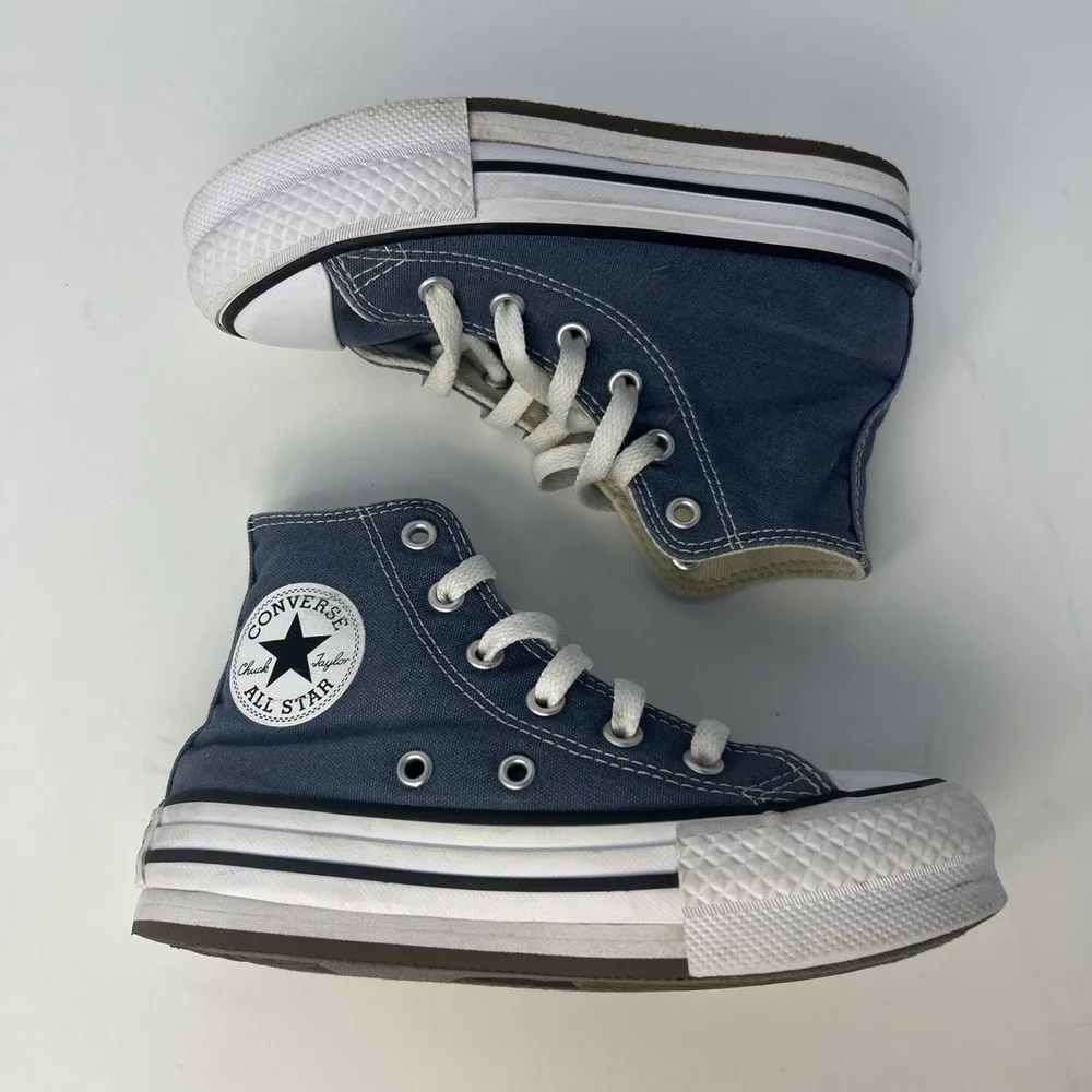 Converse Chuck Taylor All Star EVA Lift Platform High Lakeside Blue Youth Sz 12